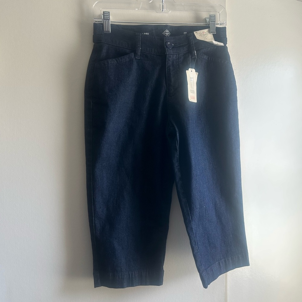 St. John's Bay Petite Mid Rise Capri - Deep Blue